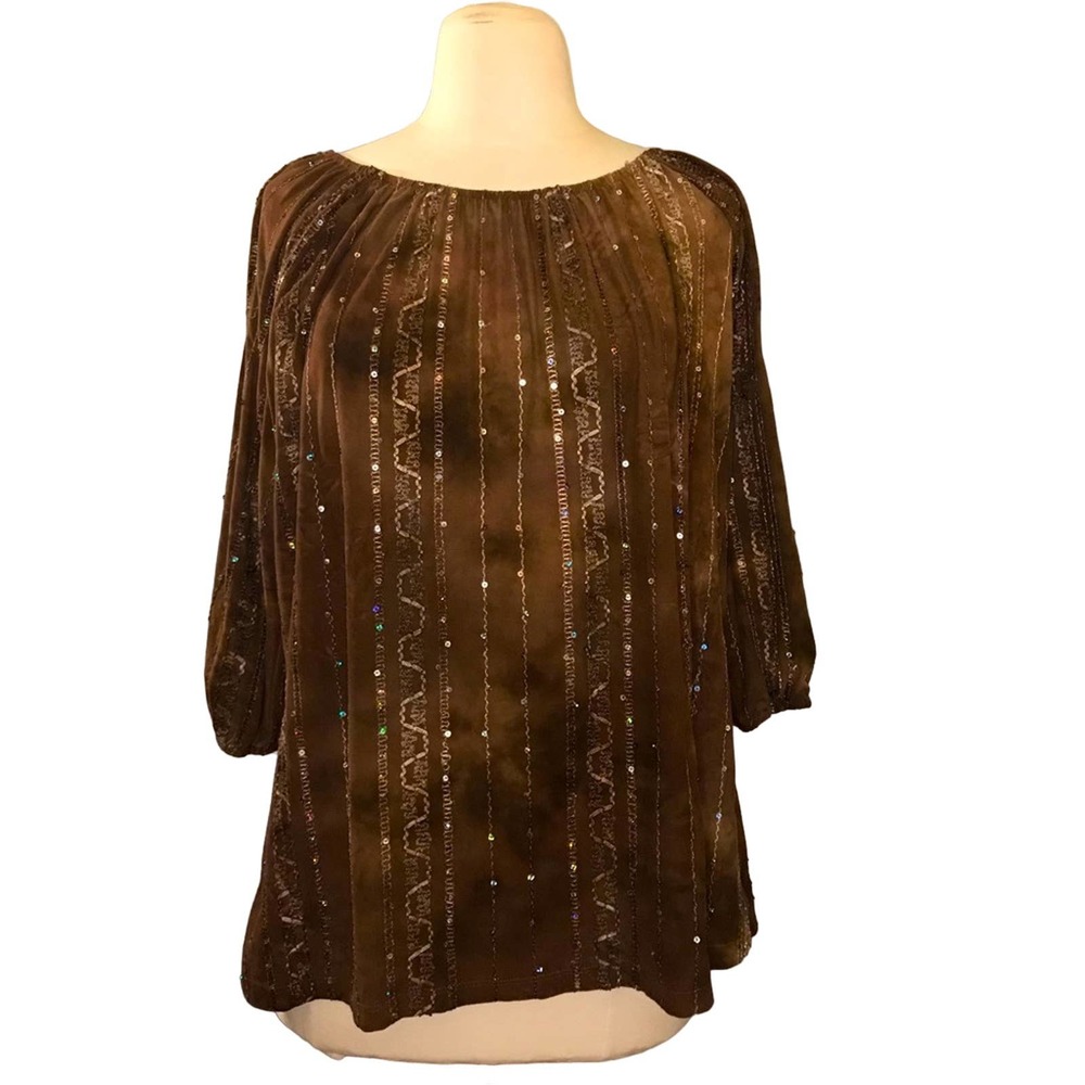 Shannon Ford New York Blouse Brown 1X